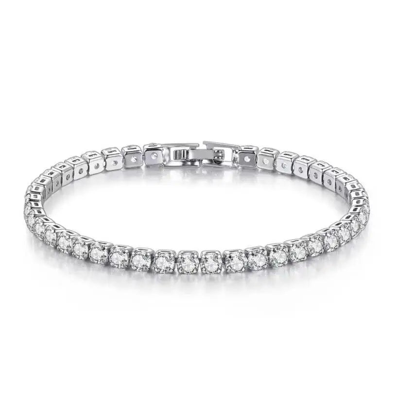 Charm Bracelets For Women High Quality S925 Silver Platinum Plated Moissanite Bracelet Simple Personality Wedding Jewelry Gift