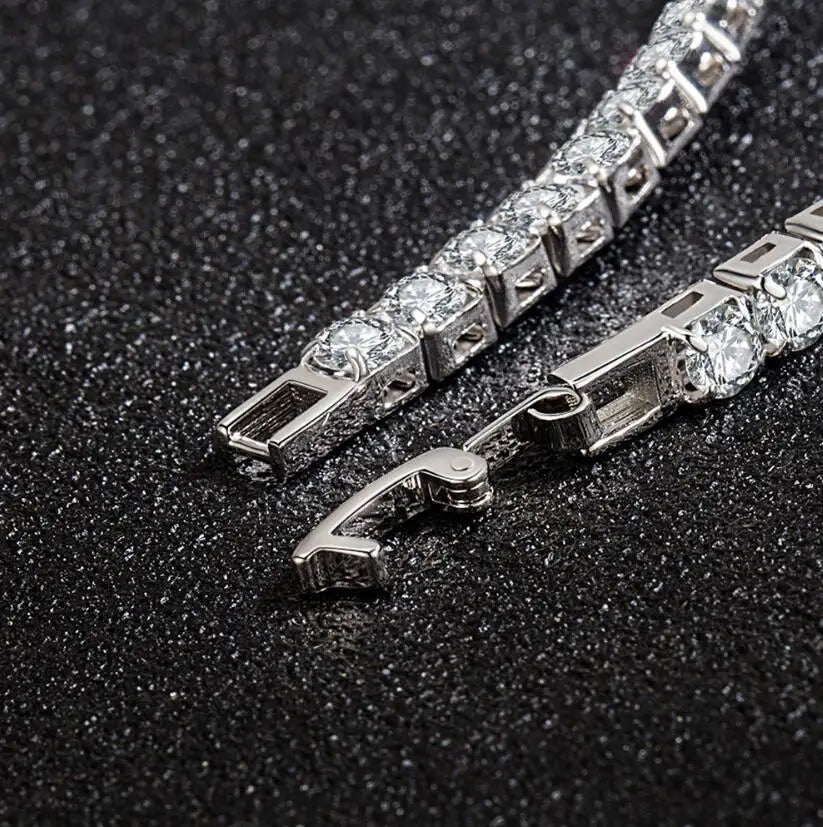 Charm Bracelets For Women High Quality S925 Silver Platinum Plated Moissanite Bracelet Simple Personality Wedding Jewelry Gift