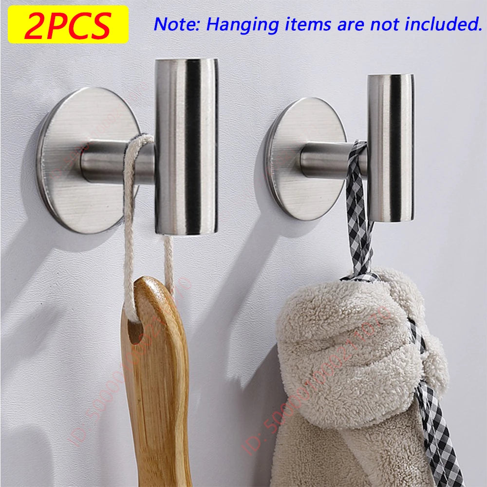 Barrier Sticker 1/2PCS Adhesive Wall Hook Stainless Steel Robe Sticker Hooks Towel Coa ...