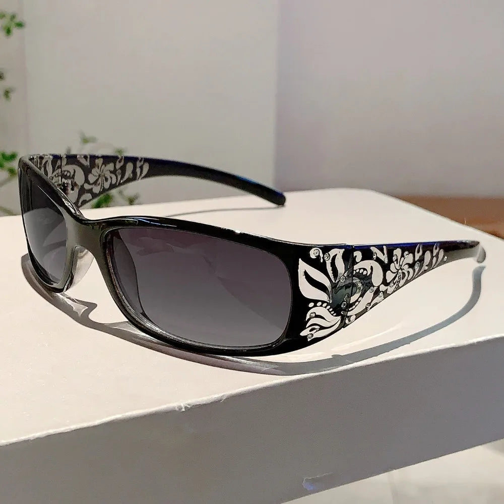 Fashion PC Rhinestones Sunglasses Y2K Korean Styles Cat Eye Sun Glasses UV400 Sport Sunglasses Shades Eyewear Daily