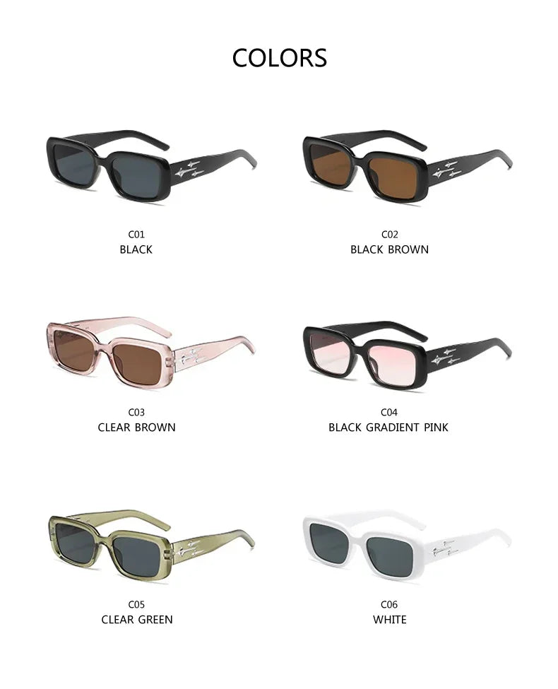 Retro Y2K Style Small Square Sunglasses Women kitten Eye Sun Glasses Fashion Colorful Mirror Goggles Men Punk Sports Eyewear