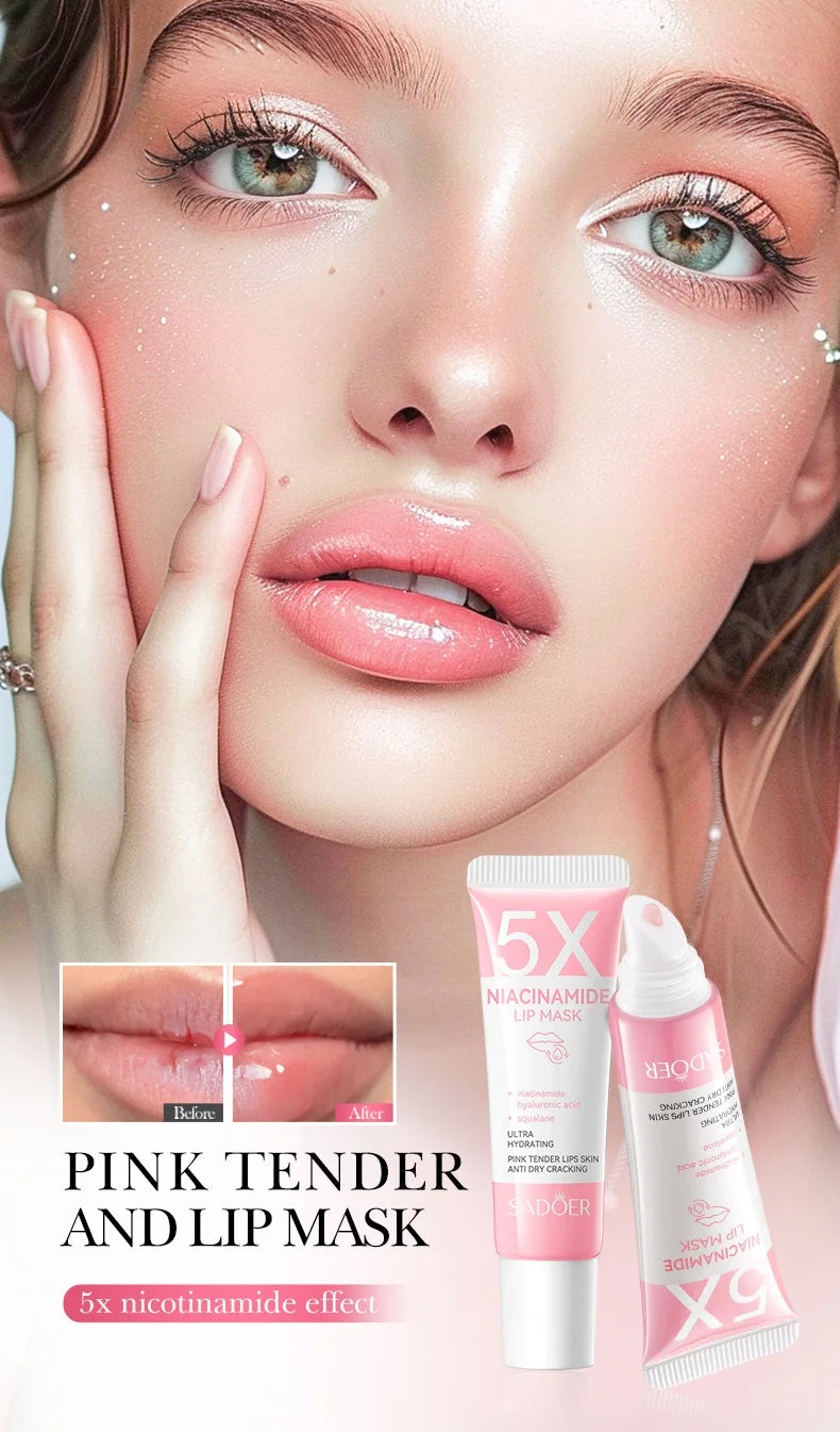 Remove Dark Lip Balm Lightening Melanin Mask Gloss Exfoliating Lip Pink Treatment Reduce Lip Lines Improve Dryness Moisturizing