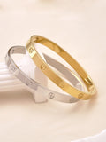 18K gold-plated stainless steel non fading gold bracelet - durable and fashionable jewelry accessory, suitable for holiday gifts