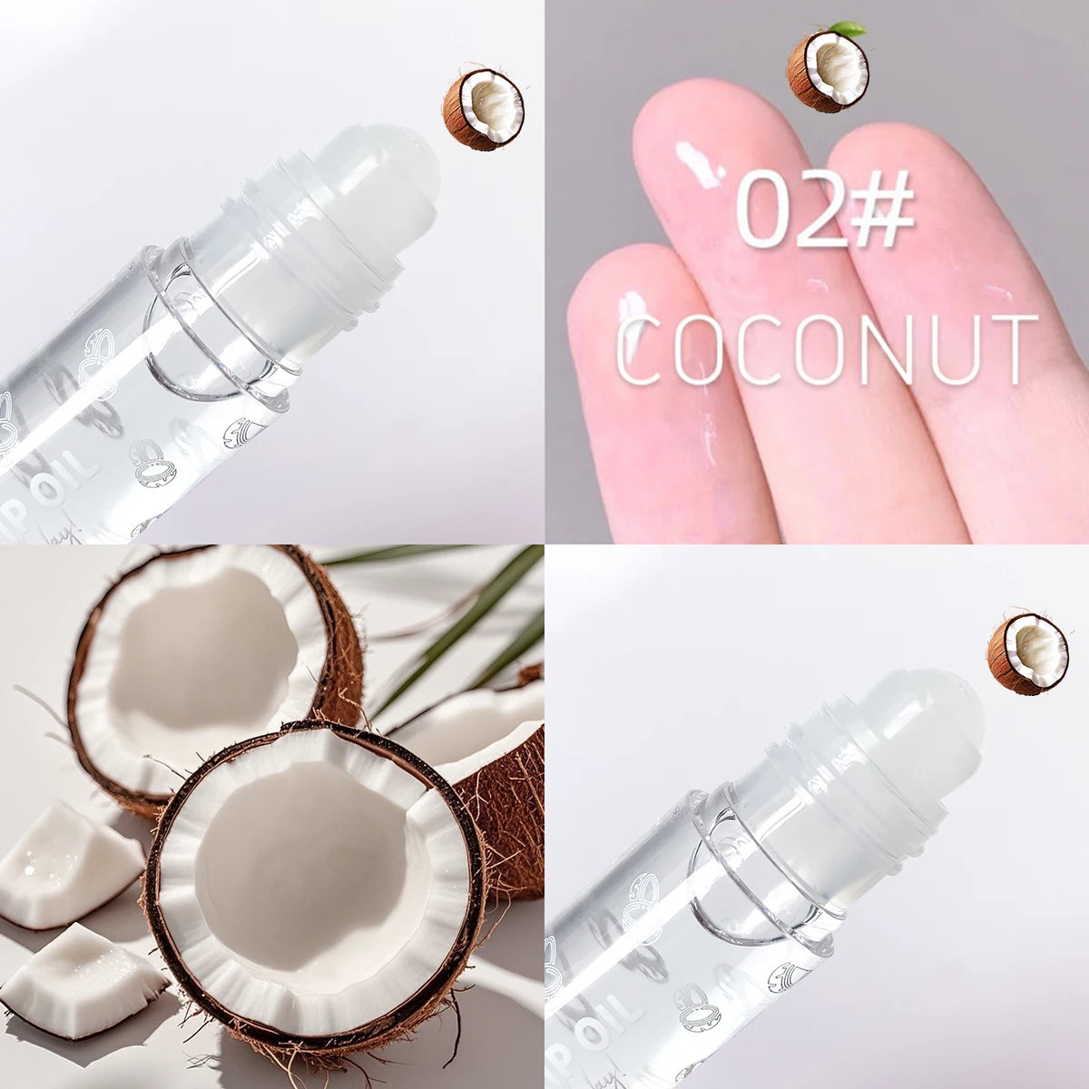 Hydrating Fruit-Infused Lip Gloss - Transparent, Moisturizing Roll-On Balm for Long-Lasting Shine & Natural Look