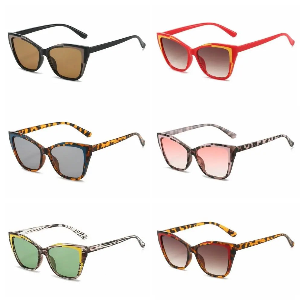 Y2k Cat Eye Sunglasses Steampunk Contrast Color UV Protection Sunglasses Square Frame Classic Fashion Sunglasses Travel