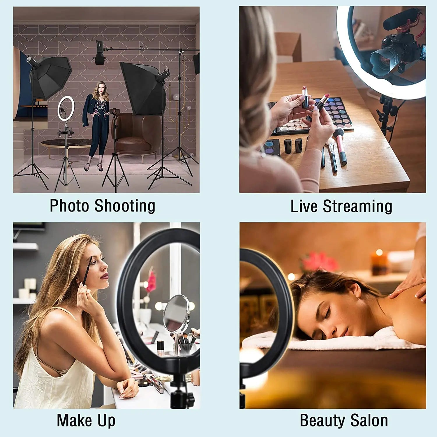 16/26/33cm LED Selfie Ring Light Dimmable LED Lamp Photography Ringlight For Phone Video Live Fill Lamp Photo Studio Ring Light