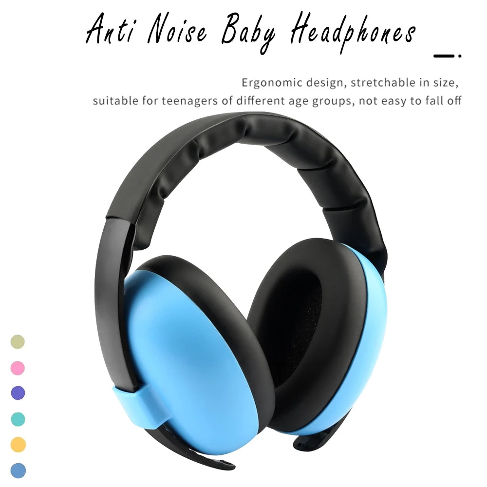 Baby Anti-noise Sleep Headphones Baby Ear Protection 2-in-1 Convertible Design Earmuffs， 0 Pressure ，Light,Adjustable