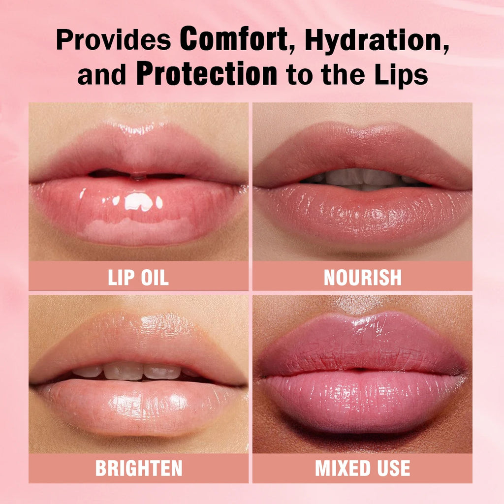 Hydrating Fruit-Infused Lip Gloss - Transparent, Moisturizing Roll-On Balm for Long-Lasting Shine & Natural Look