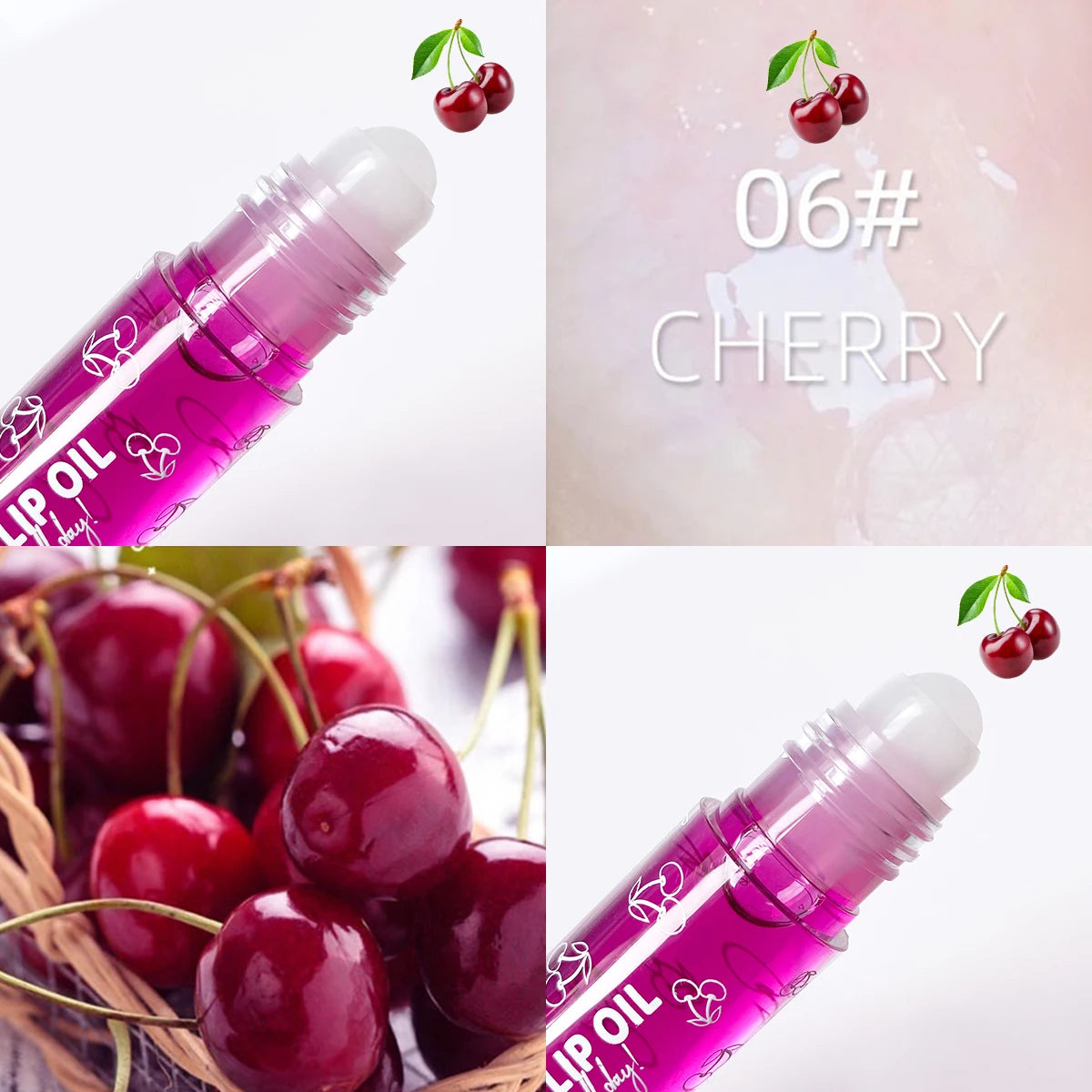 Hydrating Fruit-Infused Lip Gloss - Transparent, Moisturizing Roll-On Balm for Long-Lasting Shine & Natural Look