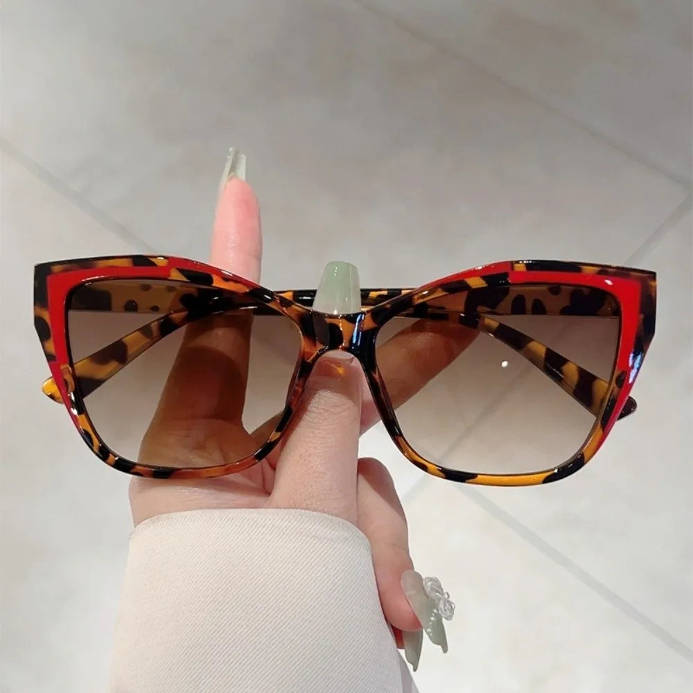 Y2k Cat Eye Sunglasses Steampunk Contrast Color UV Protection Sunglasses Square Frame Classic Fashion Sunglasses Travel
