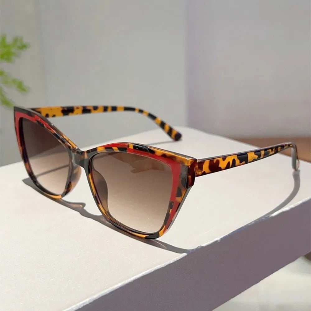 Y2k Cat Eye Sunglasses Steampunk Contrast Color UV Protection Sunglasses Square Frame Classic Fashion Sunglasses Travel
