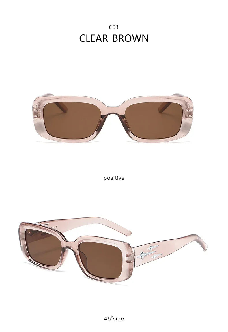 Retro Y2K Style Small Square Sunglasses Women kitten Eye Sun Glasses Fashion Colorful Mirror Goggles Men Punk Sports Eyewear