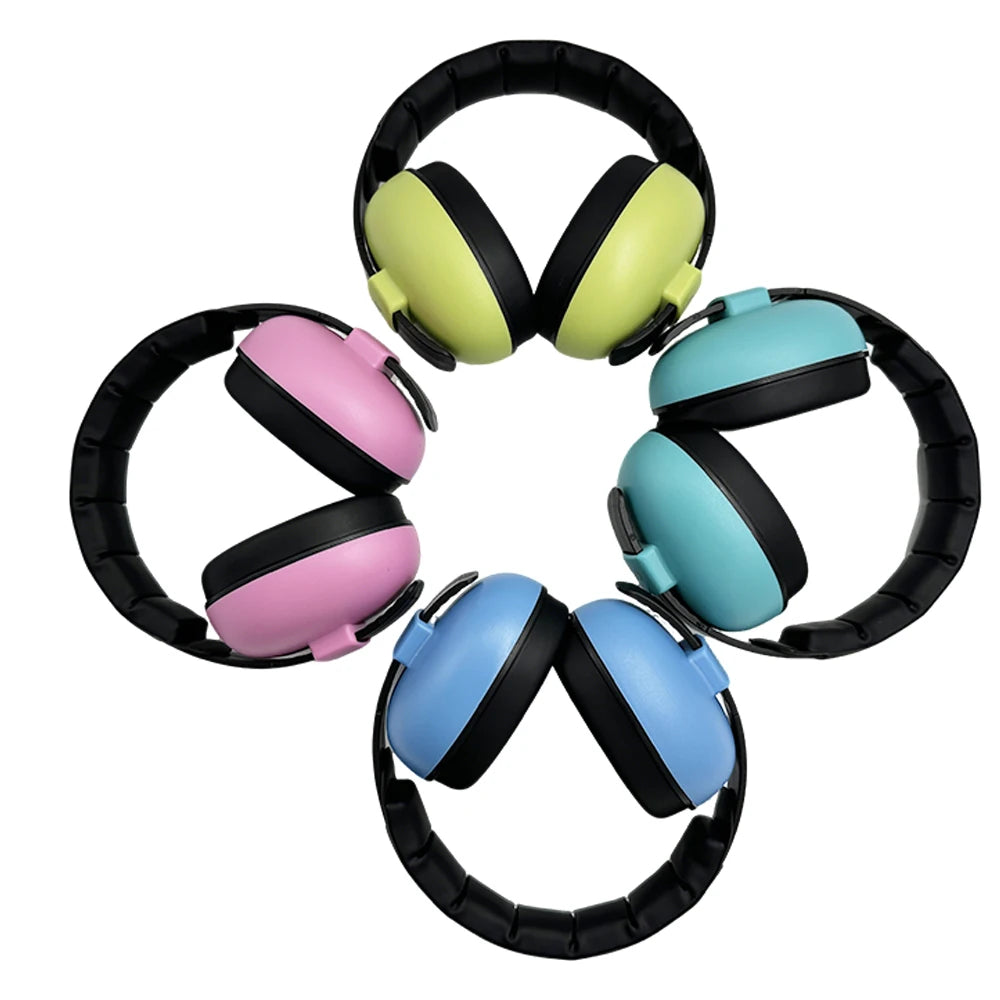 Baby Anti-noise Sleep Headphones Baby Ear Protection 2-in-1 Convertible Design Earmuffs， 0 Pressure ，Light,Adjustable