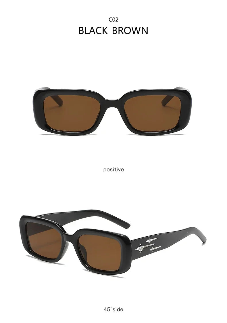 Retro Y2K Style Small Square Sunglasses Women kitten Eye Sun Glasses Fashion Colorful Mirror Goggles Men Punk Sports Eyewear