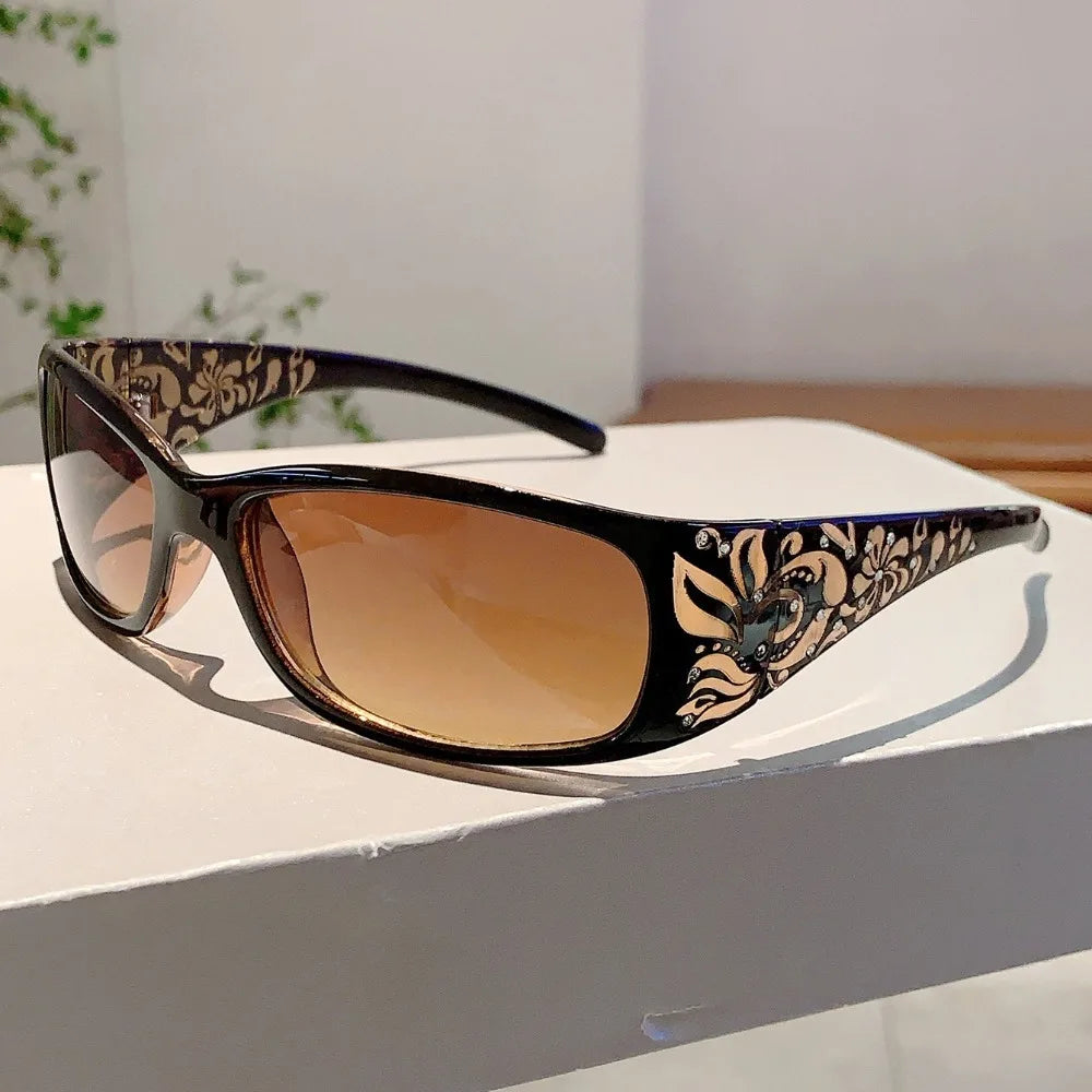 Fashion PC Rhinestones Sunglasses Y2K Korean Styles Cat Eye Sun Glasses UV400 Sport Sunglasses Shades Eyewear Daily