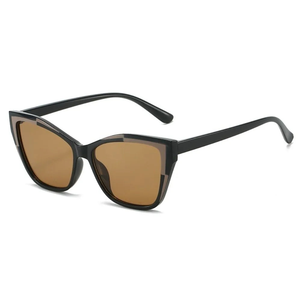 Y2k Cat Eye Sunglasses Steampunk Contrast Color UV Protection Sunglasses Square Frame Classic Fashion Sunglasses Travel