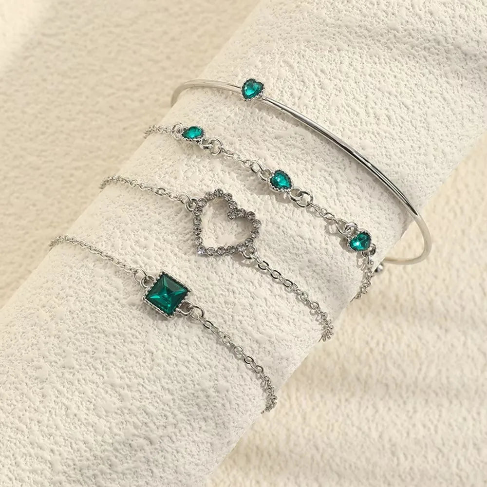 6pcs/sets Trendy Ins Flower Tassel Round Bead Bracelets for Women Charm Leaf Geometric Shape Adjustable Bracelet Jewelry Gift
