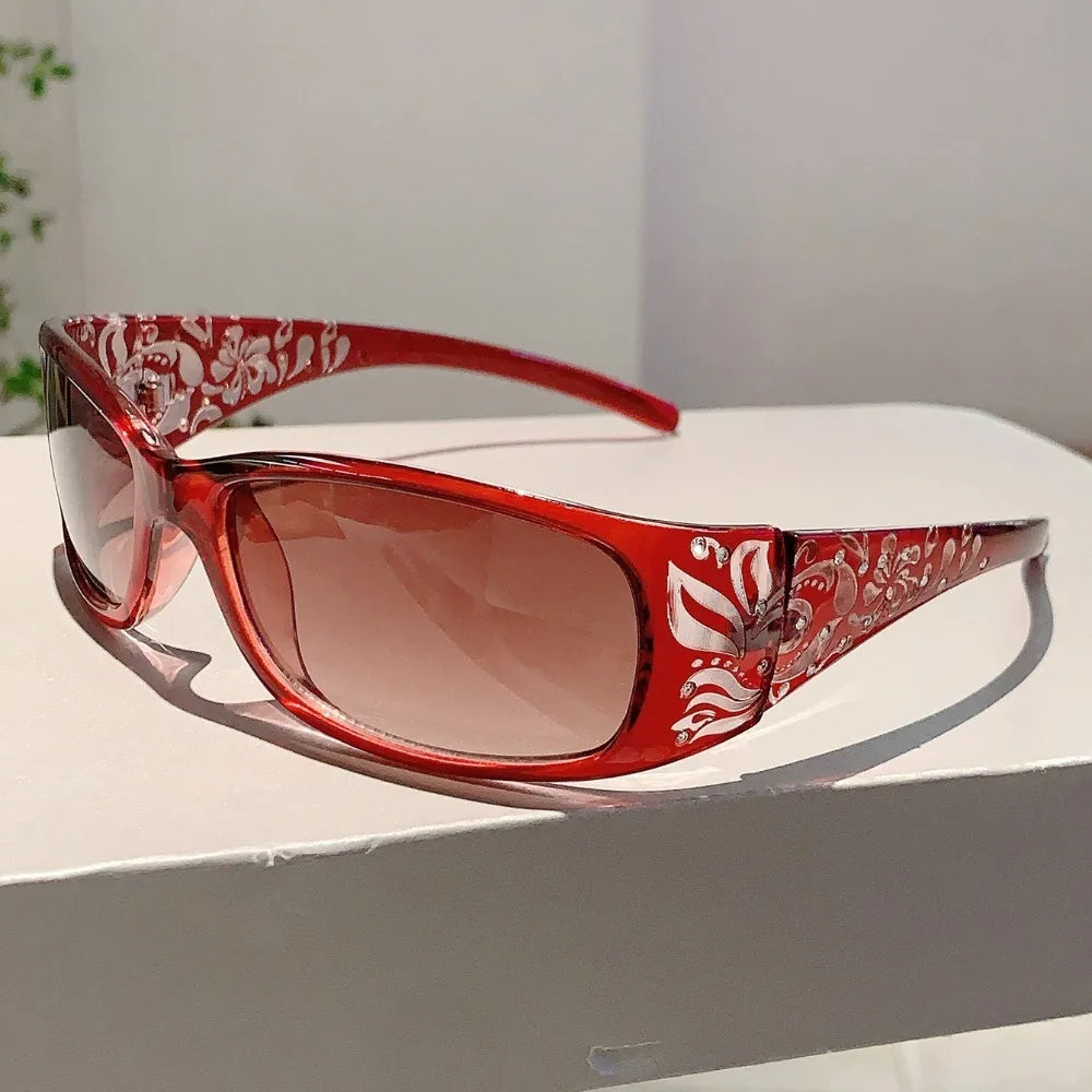 Fashion PC Rhinestones Sunglasses Y2K Korean Styles Cat Eye Sun Glasses UV400 Sport Sunglasses Shades Eyewear Daily