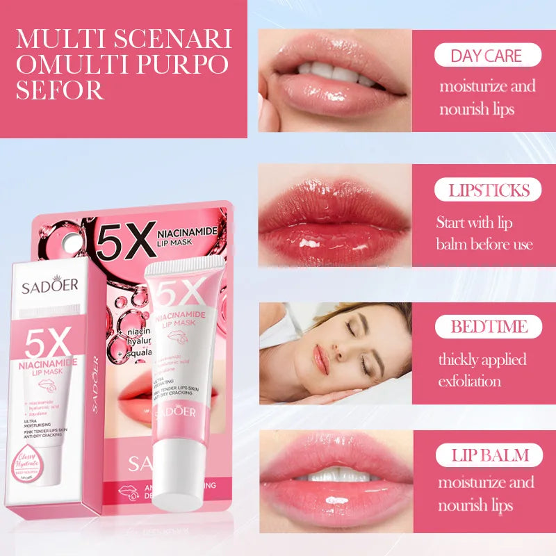Remove Dark Lip Balm Lightening Melanin Mask Gloss Exfoliating Lip Pink Treatment Reduce Lip Lines Improve Dryness Moisturizing