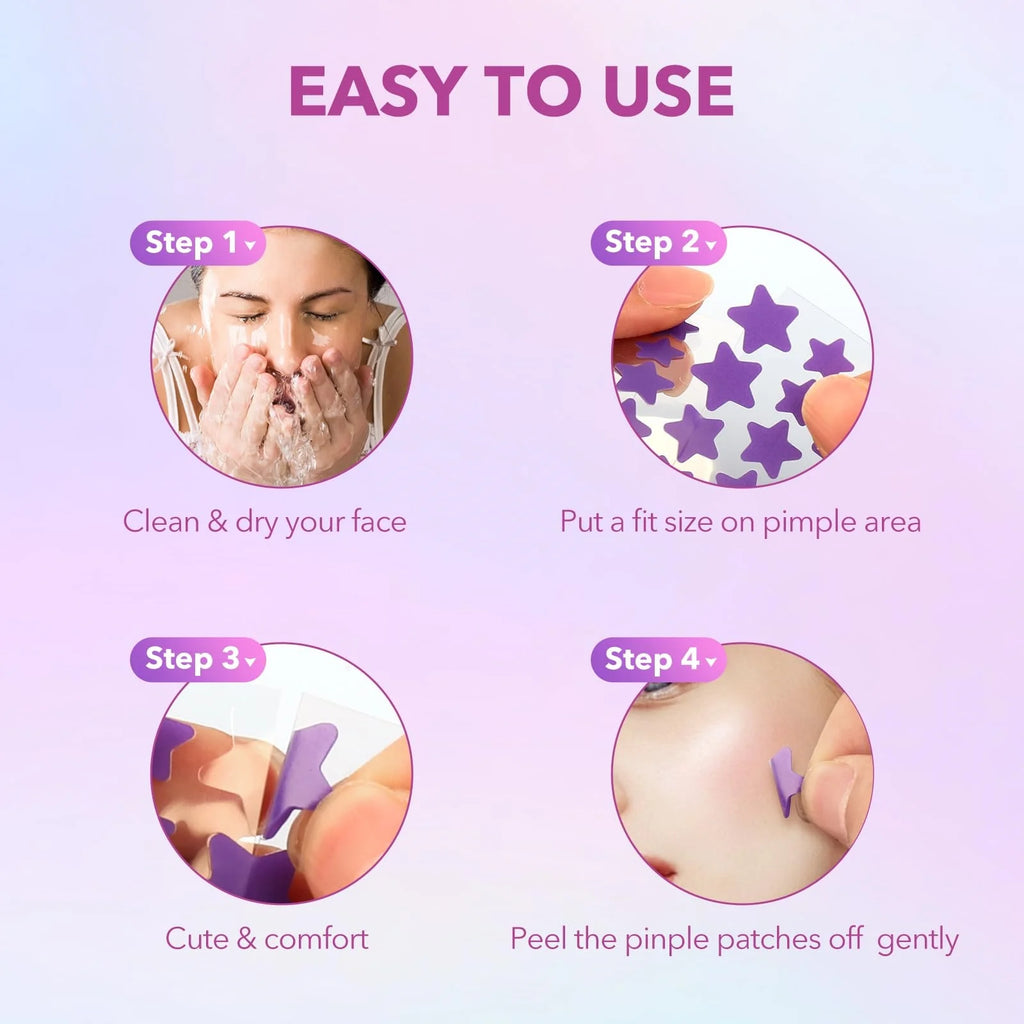 1680 Acne Patches - Gentle and non-irritating, covers acne and blemishes - 280 Star Shape Multi-Color Concealer Patches Daily fa