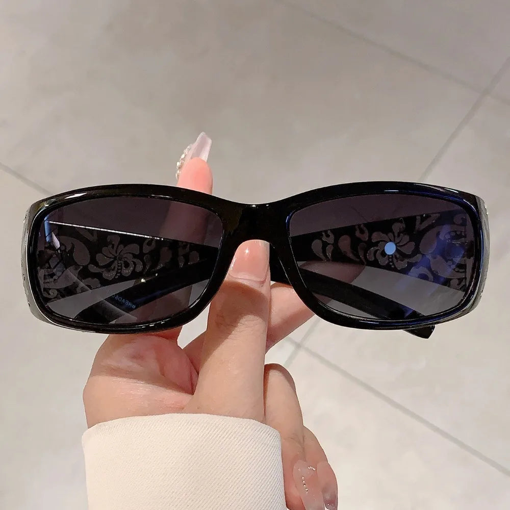 Fashion PC Rhinestones Sunglasses Y2K Korean Styles Cat Eye Sun Glasses UV400 Sport Sunglasses Shades Eyewear Daily