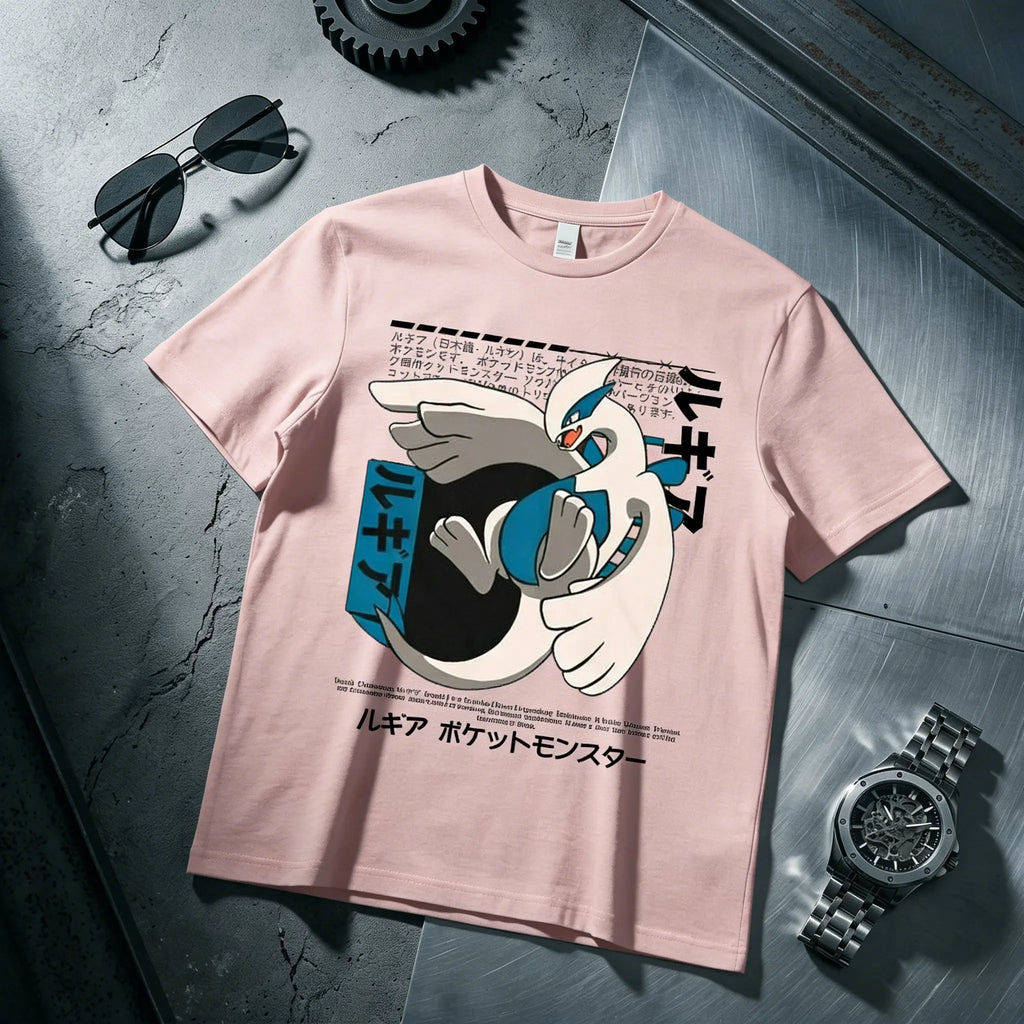 2026 Summer Y2k Pokemon Lugia Graphic T-shirt Man Women Oversized Casual Short Sleeve Tee Top Parent-child Clothing Streetwear