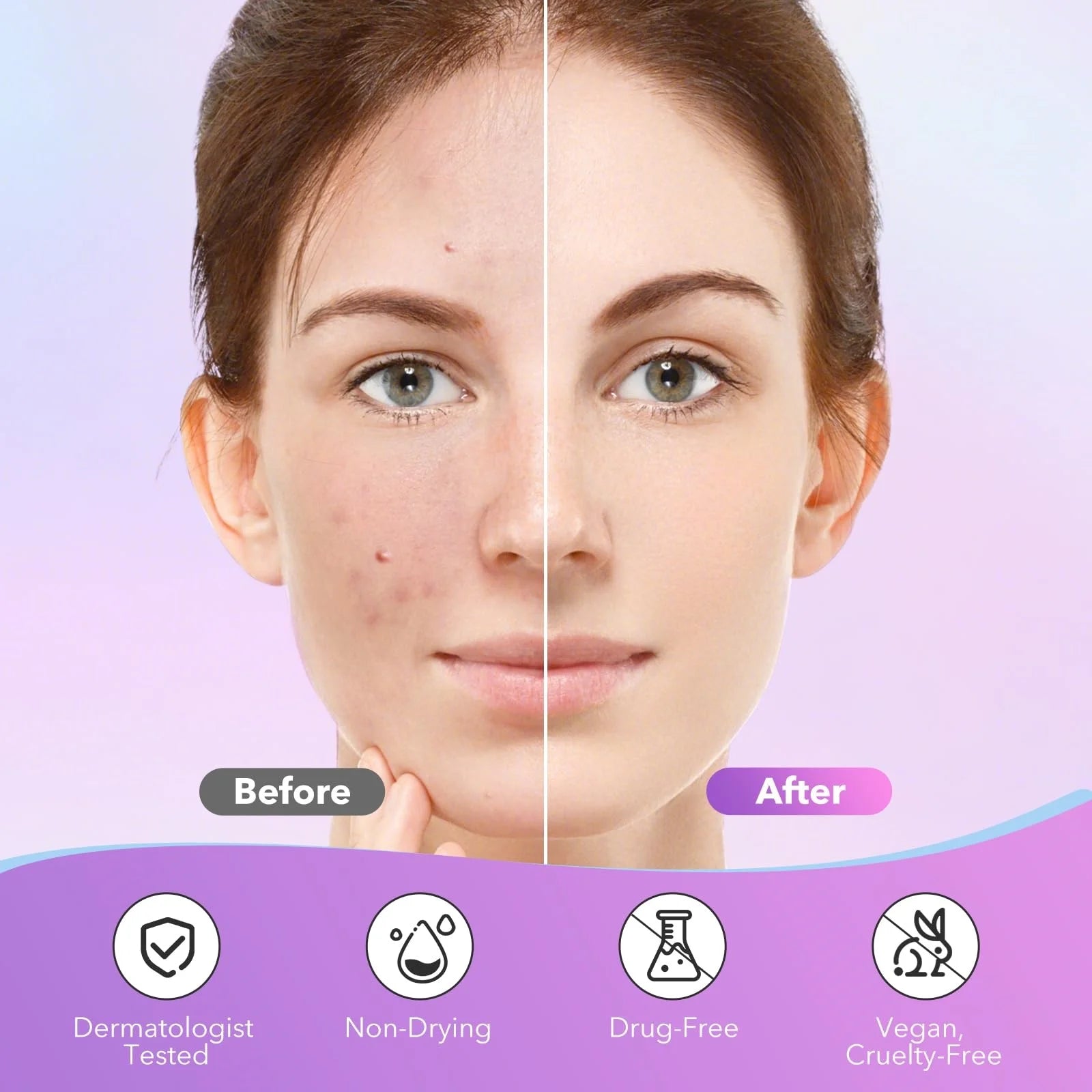 1680 Acne Patches - Gentle and non-irritating, covers acne and blemishes - 280 Star Shape Multi-Color Concealer Patches Daily fa