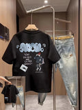 Men's Oversized T-shirt Streetwear Cartoon Boy Graphic Tees Casual Cotton Short Sleeve Tops Summer for Trendy Youth